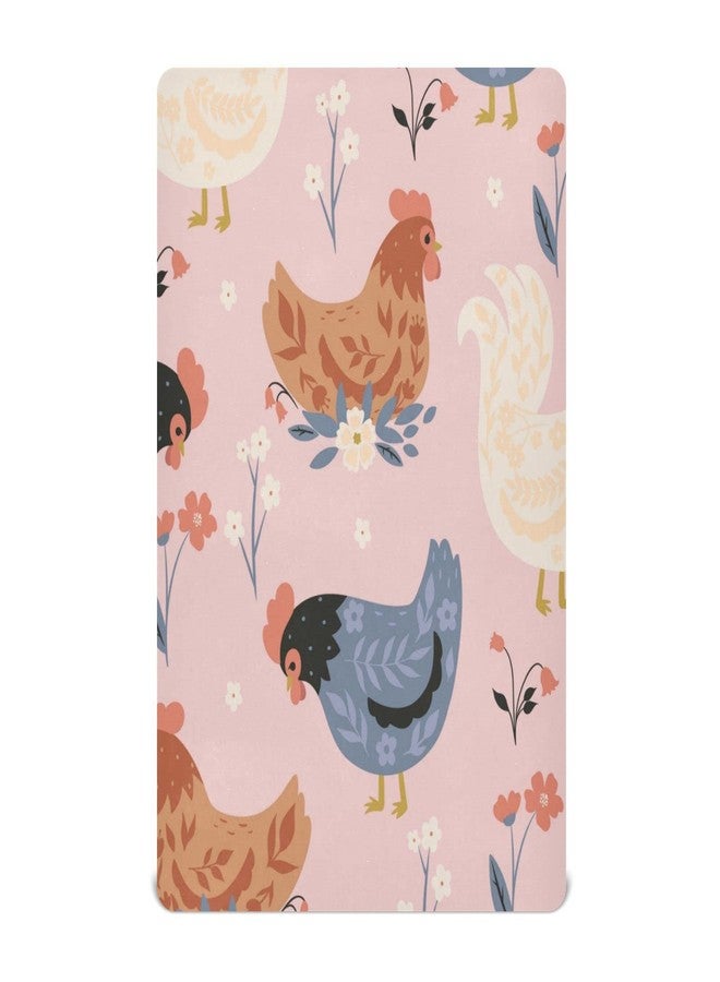 WELLDAY Cute Chickens Crib Sheets, Crib Sheets for Boys Girls, Breathable Soft Standard Toddler Crib Sheet 39 X 27 Inches - Image 1